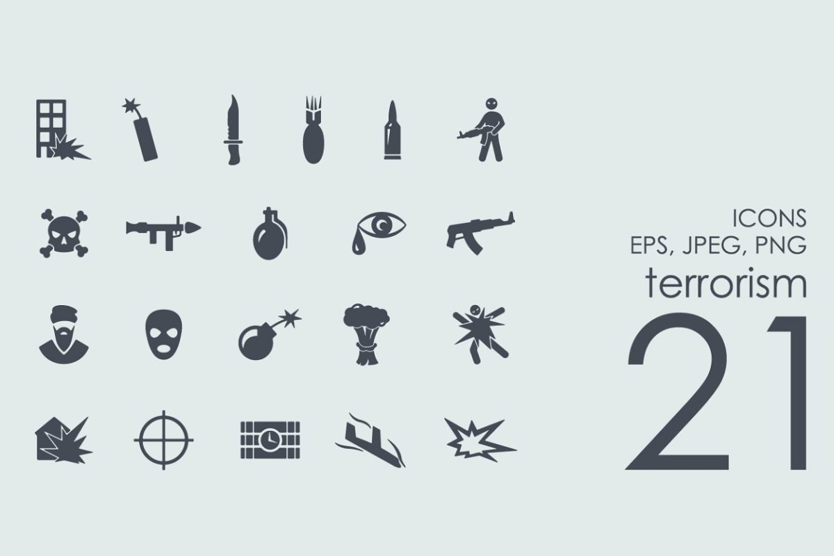 反恐图标素材 21 terrorism icons