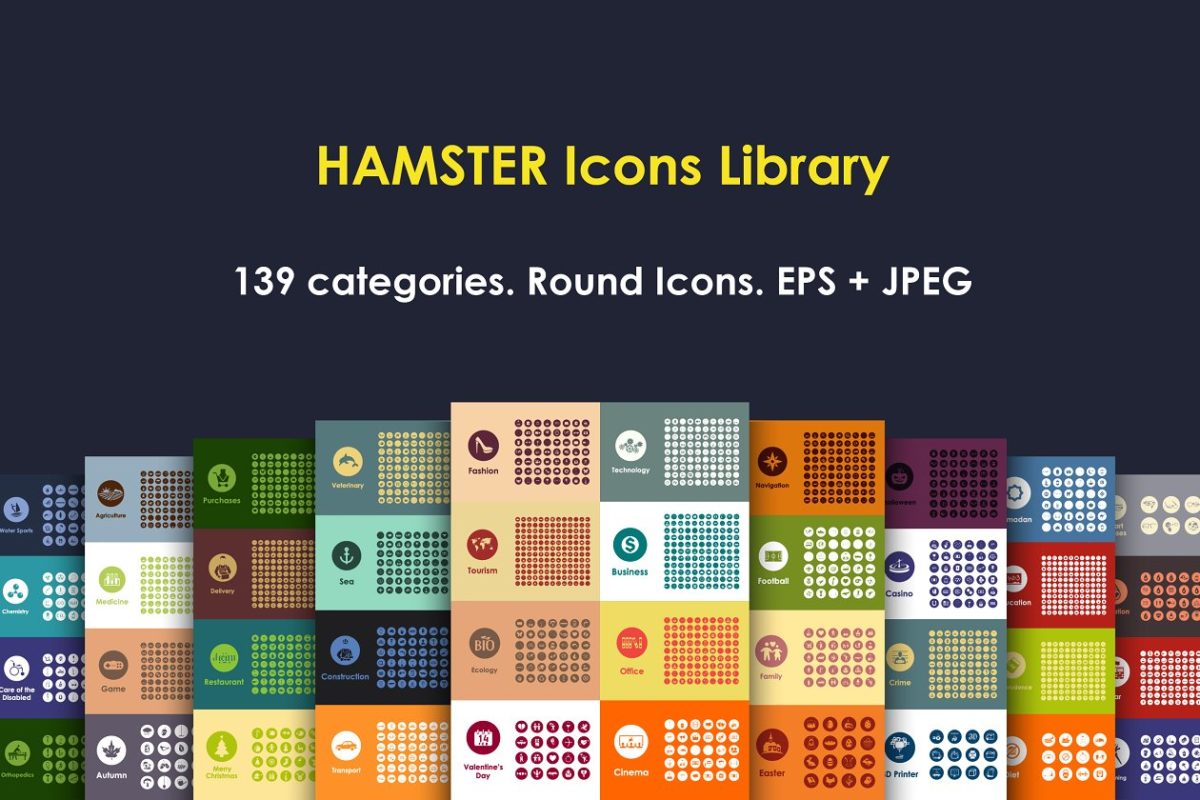 圆形矢量图表包 HAMSTER Round Icons Library