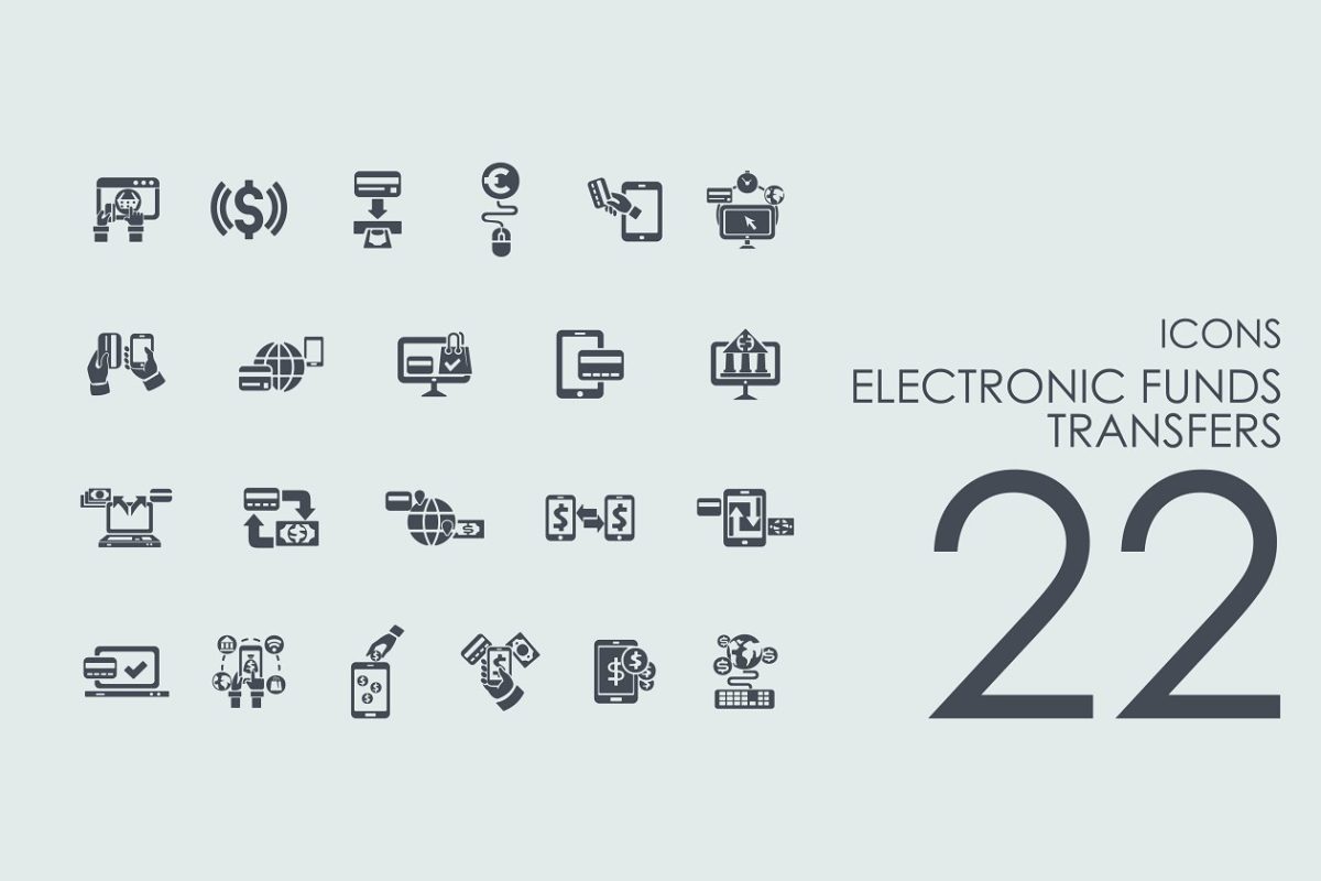 电子资金转账图标素材 22 Electronic Funds Transfers icons