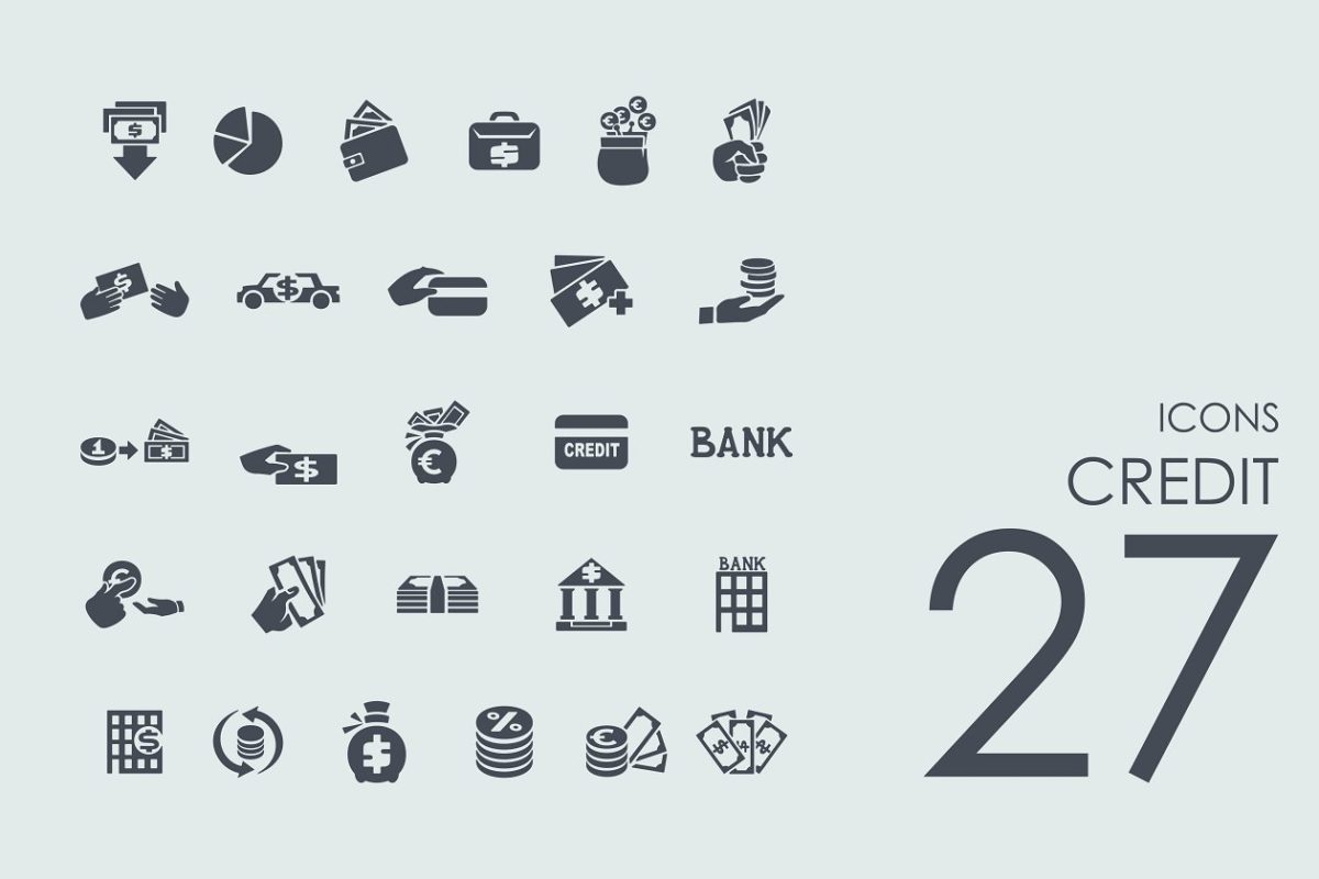 27个信用卡相关的图标 27 Credit icons