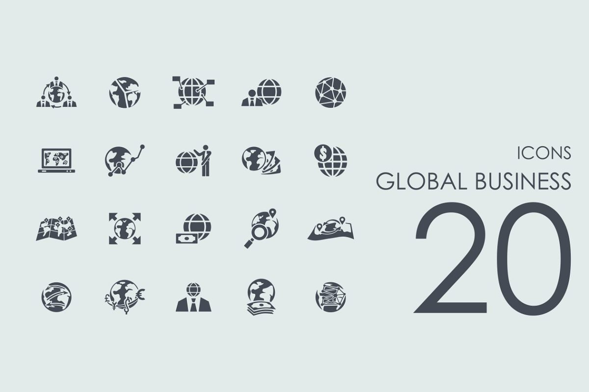 全球商业元素图标 20 Global Business icons