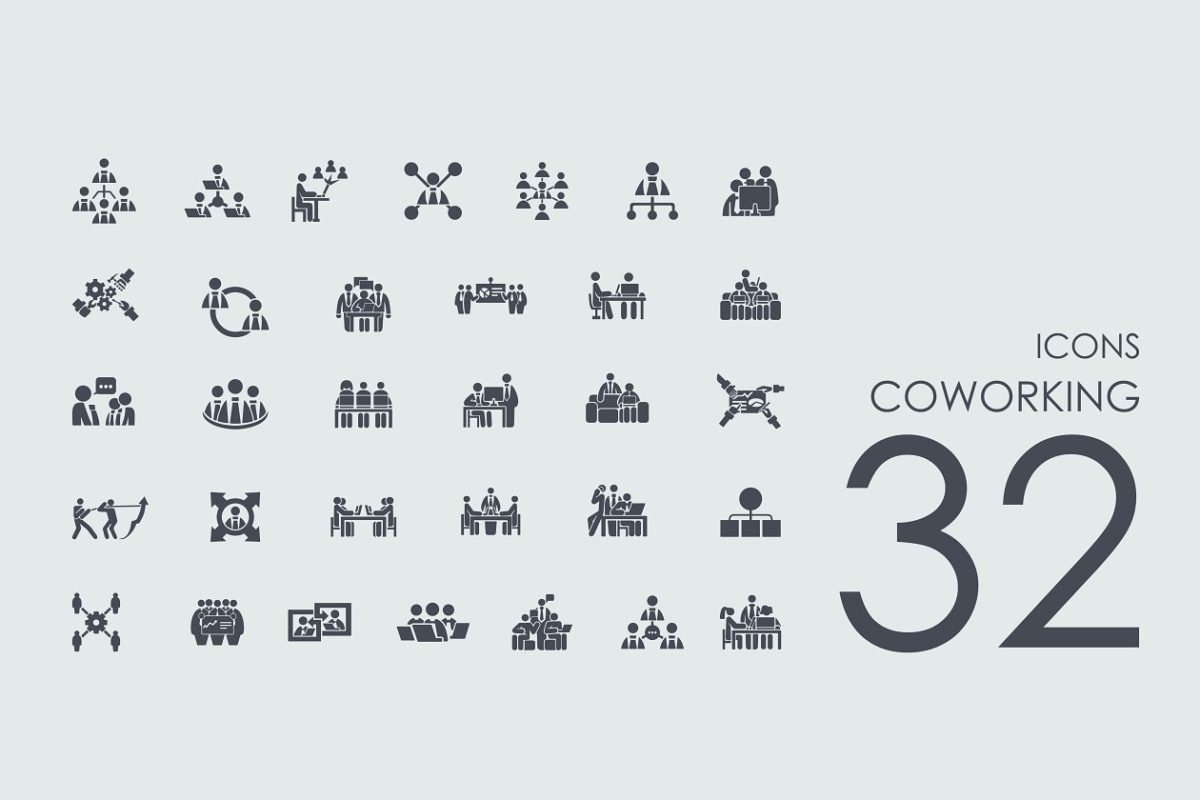 团队合作图标素材 32 Coworking icons