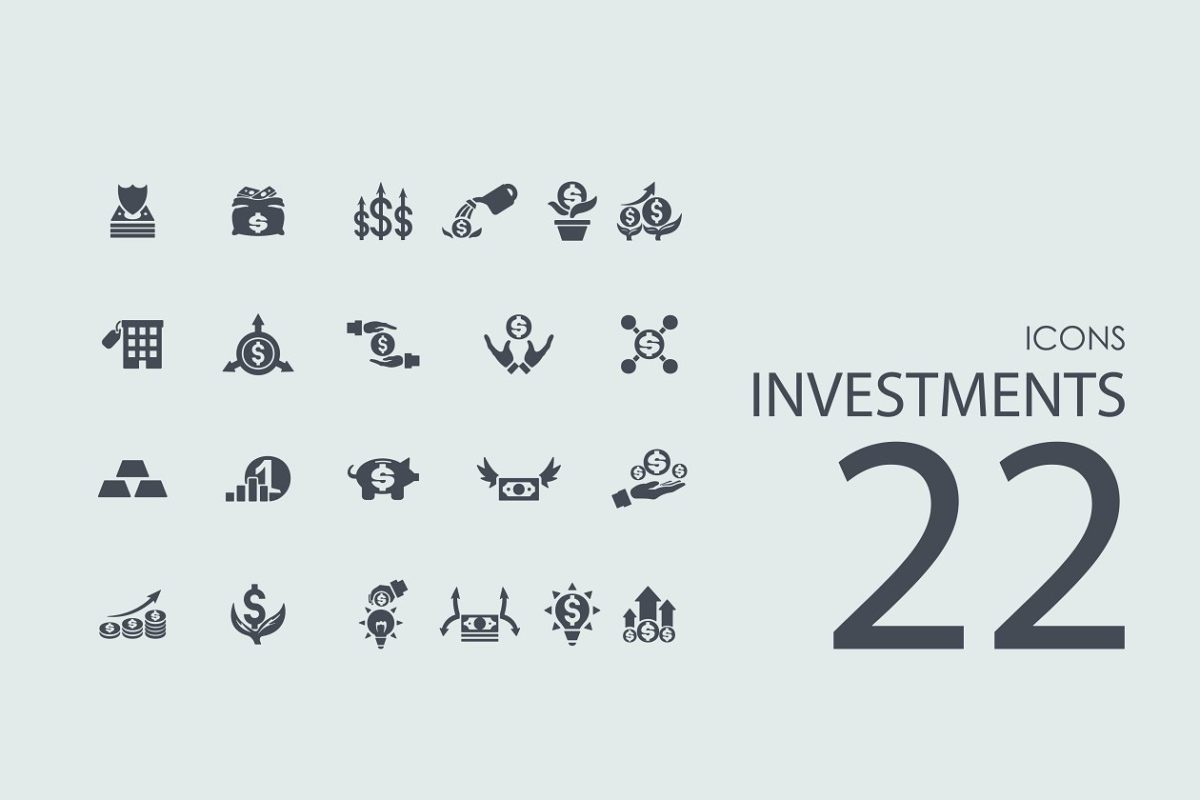 22个投资主题的图标套装 22 Investments icons