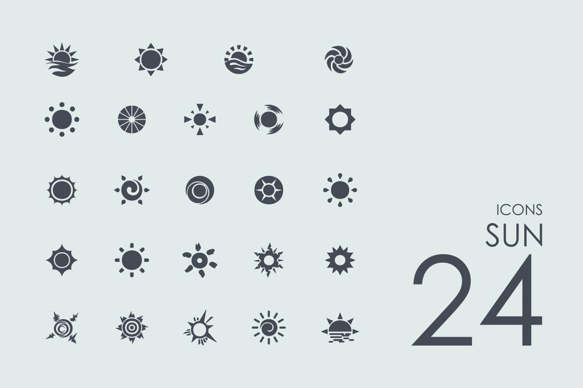 太阳图标素材 24 Sun icons