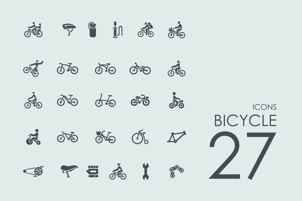 27个自行车图标 27 Bicycle icons