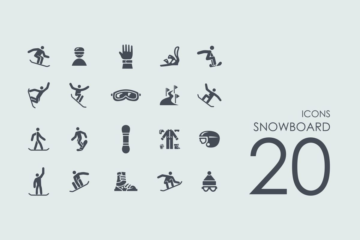 滑雪板图标素材 20 Snowboard icons