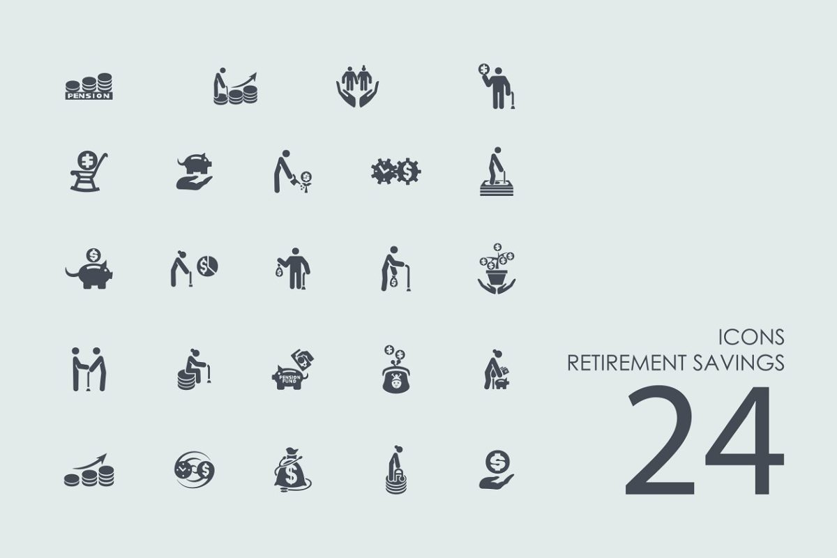 24退休储蓄图标 24 Retirement Savings icons