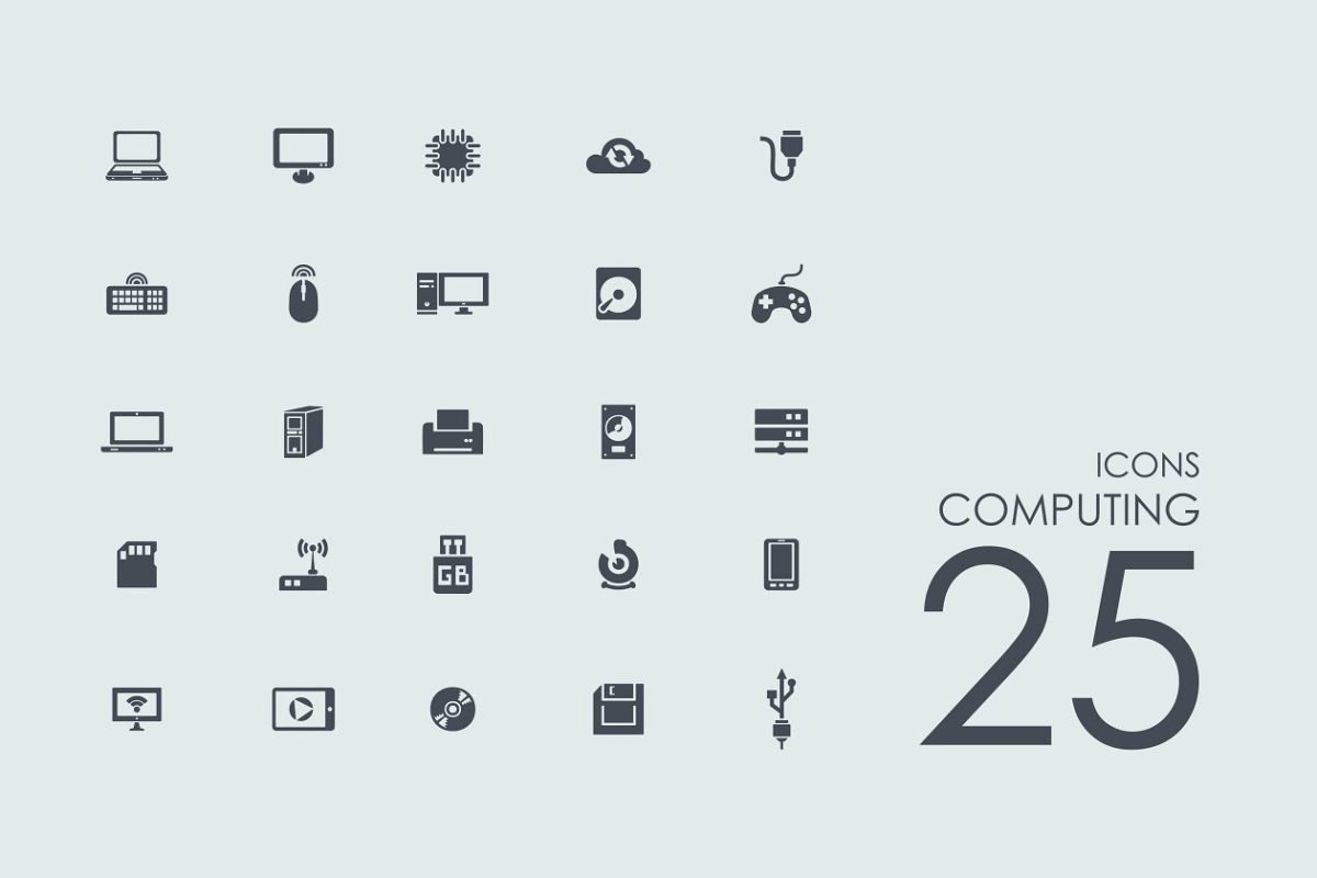 25个电脑图标集 25 Сomputing icons