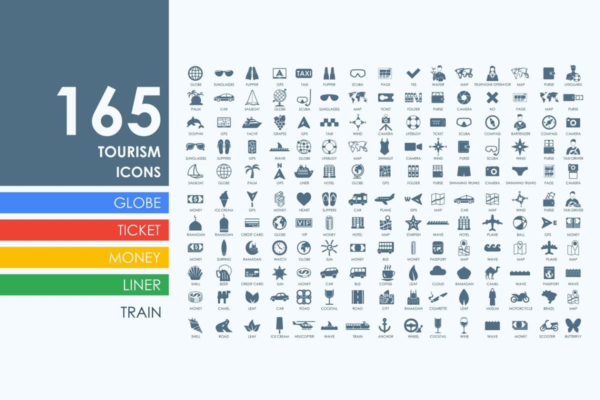 旅行图标素材 165 tourism icons