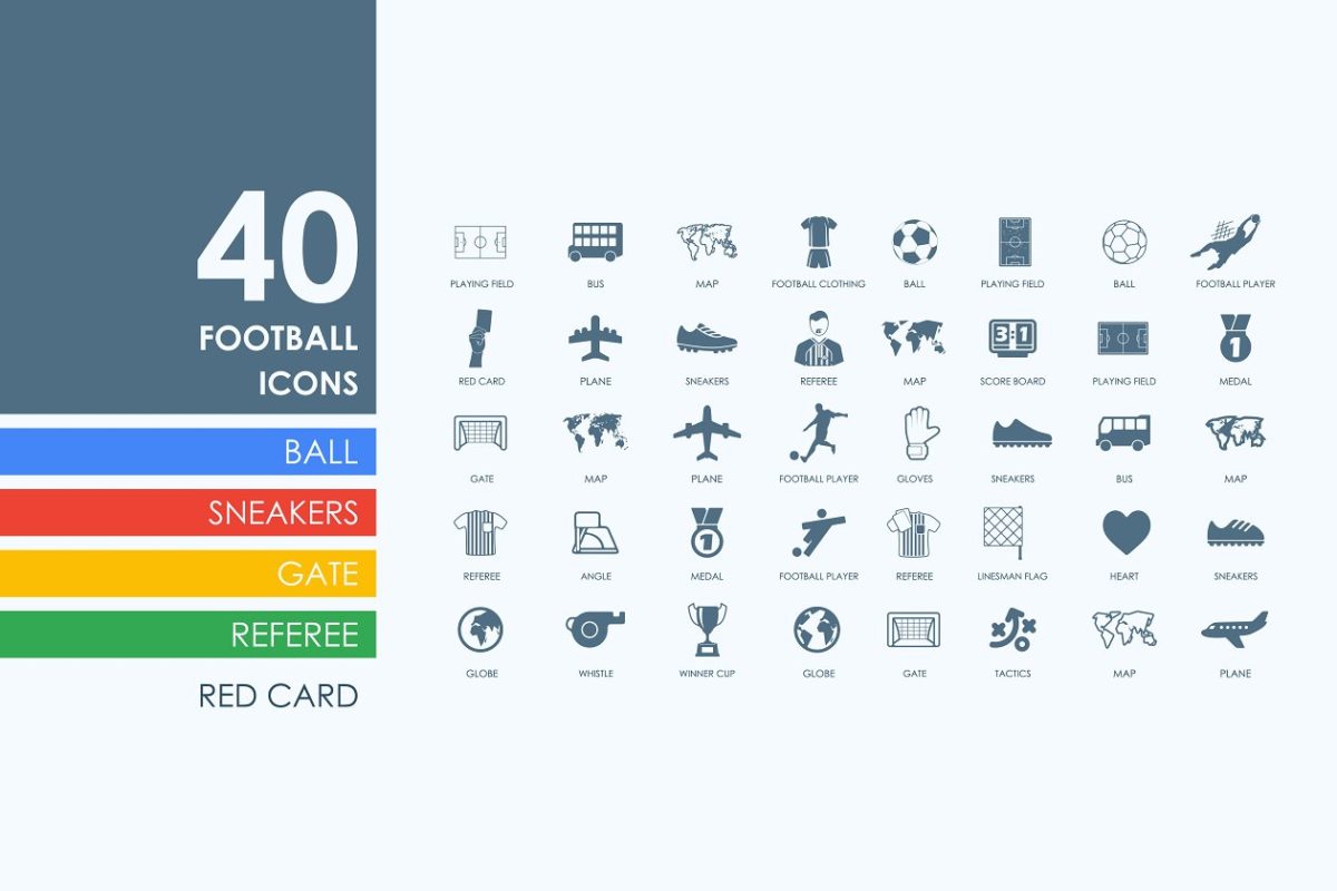 足球图标素材 40 football icons
