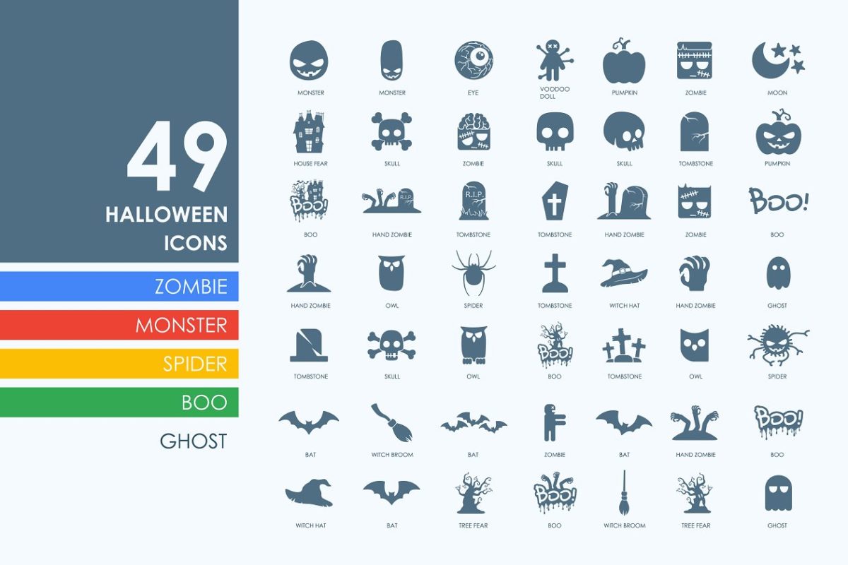 49个万圣节图标 49 Halloween icons