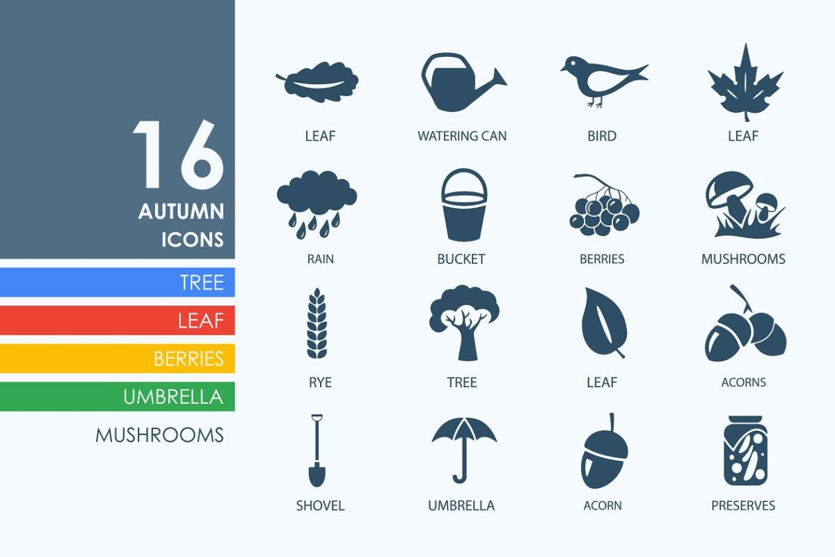 16个秋天图标 16 Autumn icons