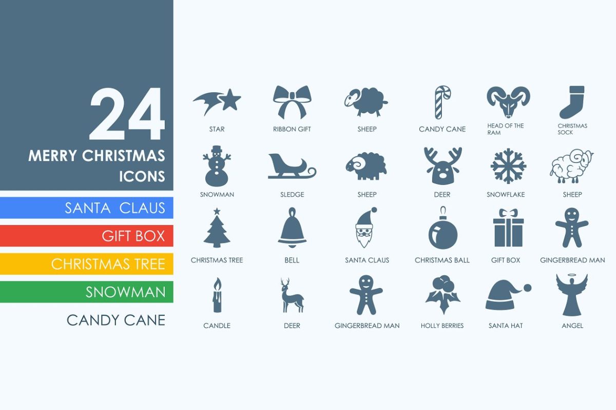 圣诞元素图标 24 Merry Christmas icons