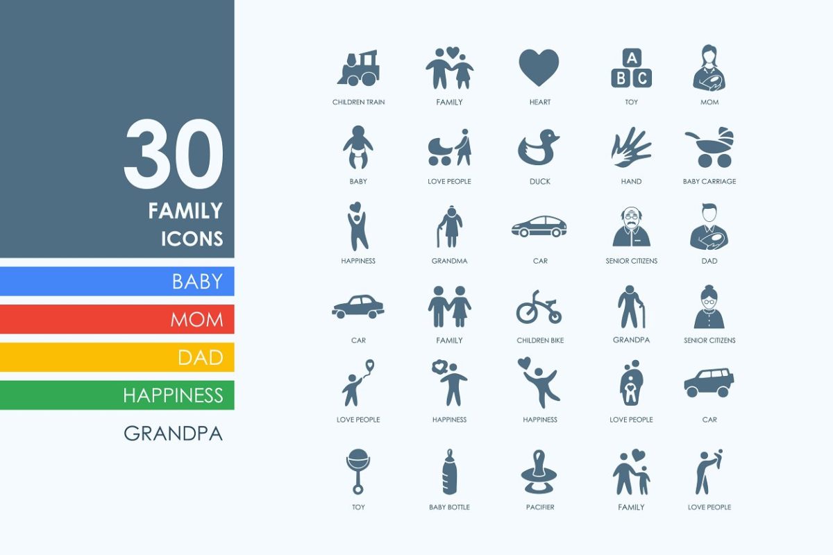 家庭图标素材 30 family icons