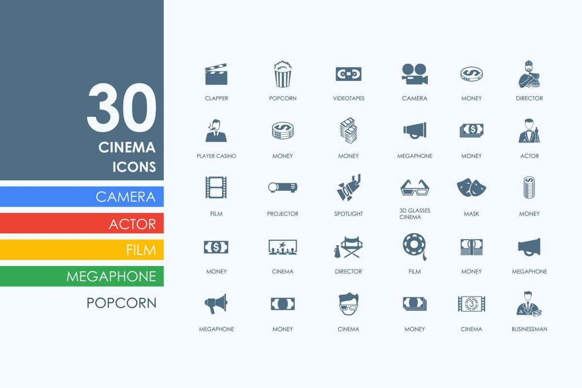 电影院图标素材 30 cinema icons