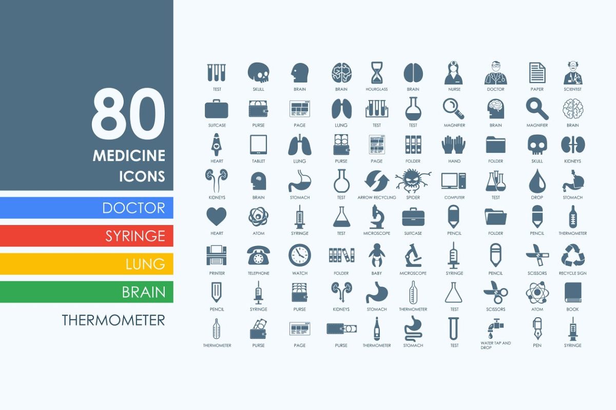 医疗图标素材 80 medicine icons