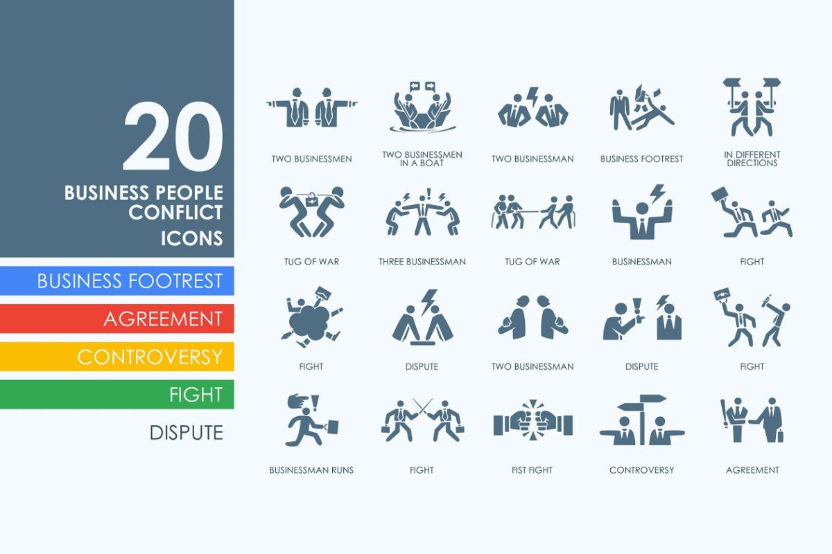 商务合作图标素材 20 Business People Conflict icon
