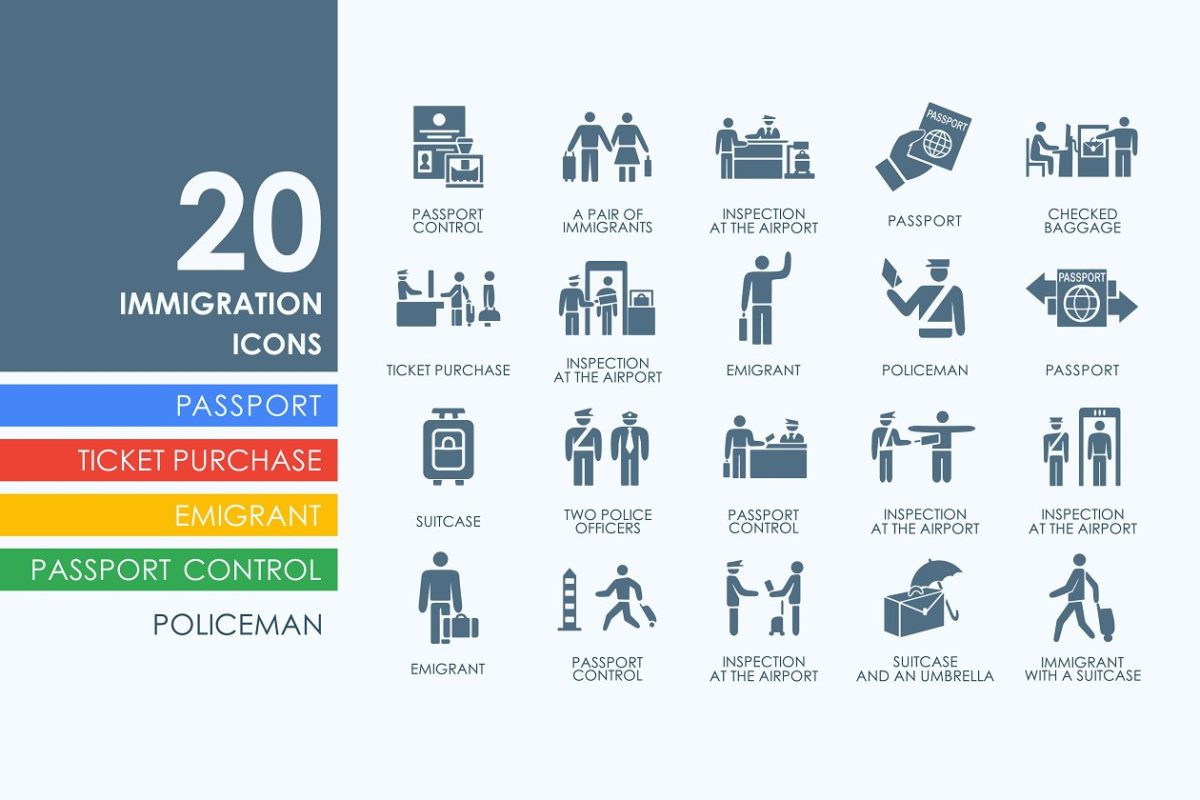 移民图标素材 20 Immigration icons