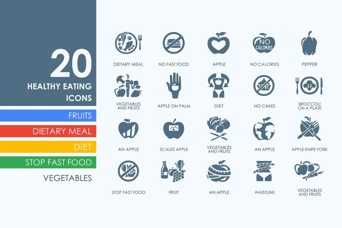 健康饮食图标素材 20 healthy eating icons