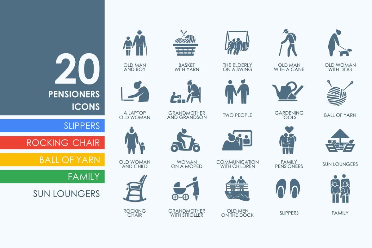 养老金图标素材 20 Pensioners icons