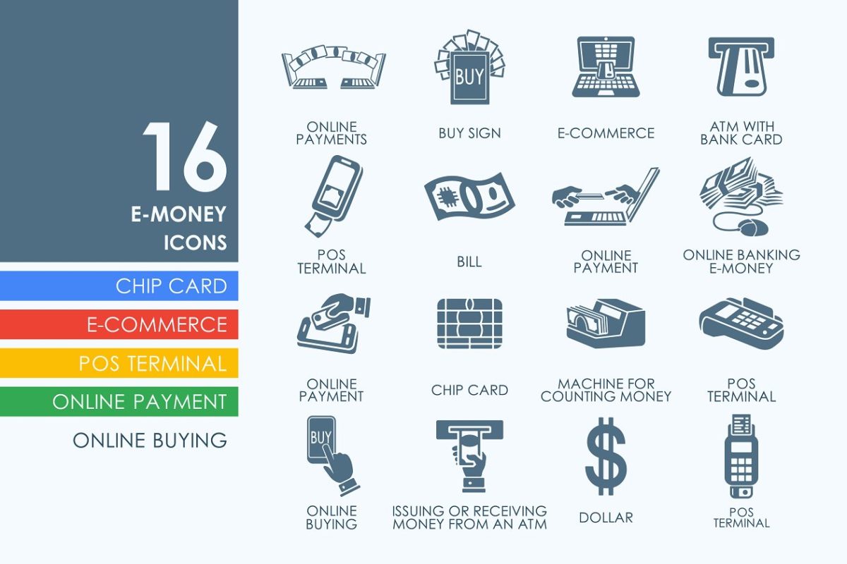 电子货币图标素材16 e-money icons