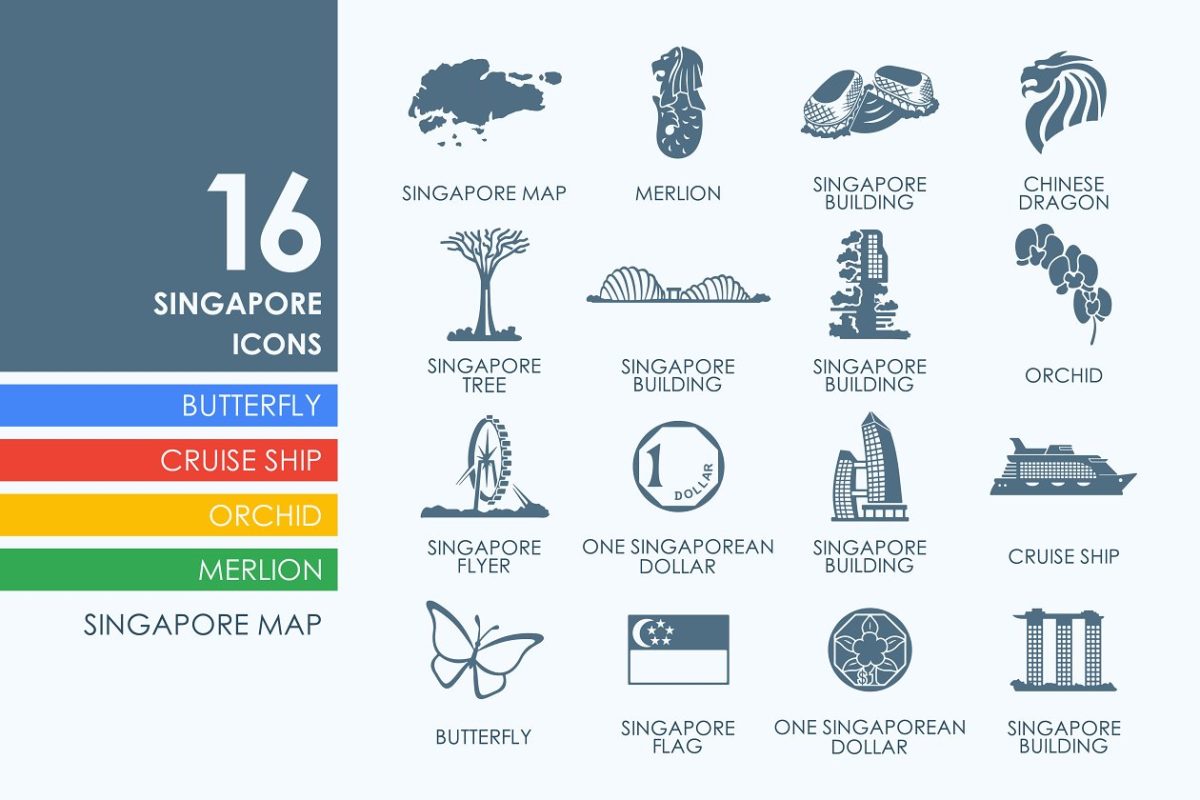 新加坡图标素材 16 Singapore icons