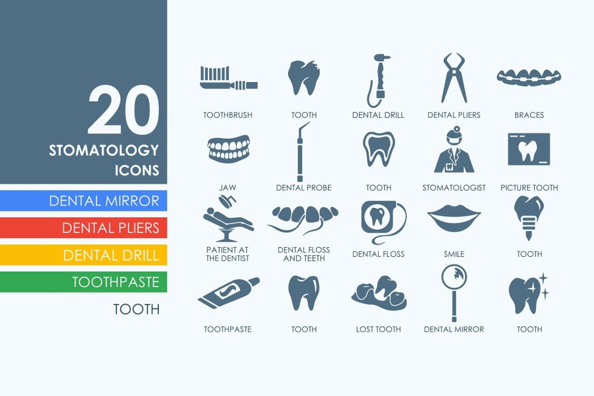 牙科图标素材 20 Stomatology icons