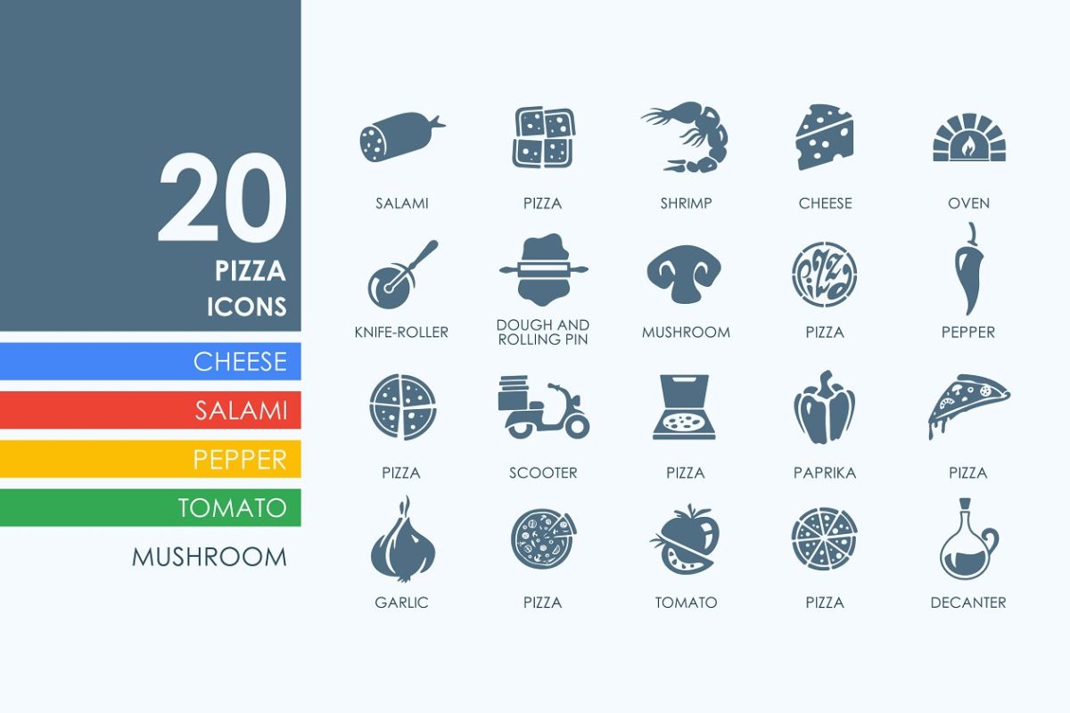食品图标素材 20 pizza icons