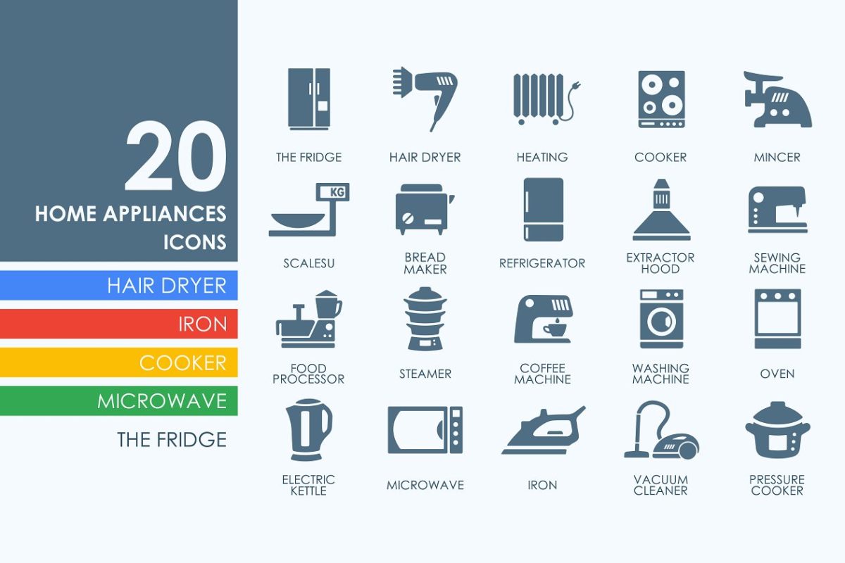 家电图标素材 20 Household Appliances icons