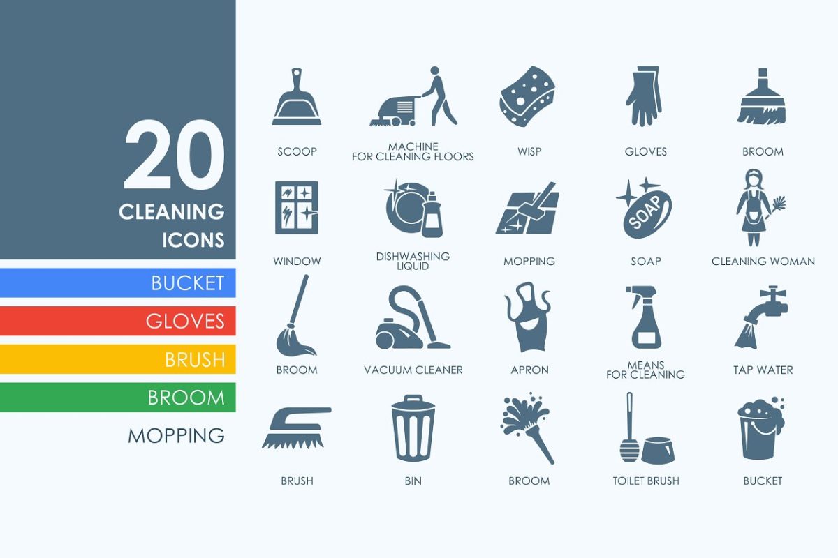 清洁用品图标素材 20 cleaning icons