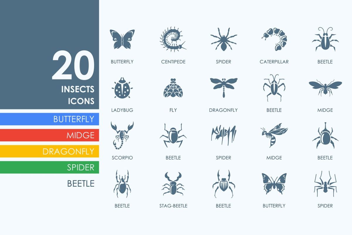 20个昆虫图标 20 insects icons