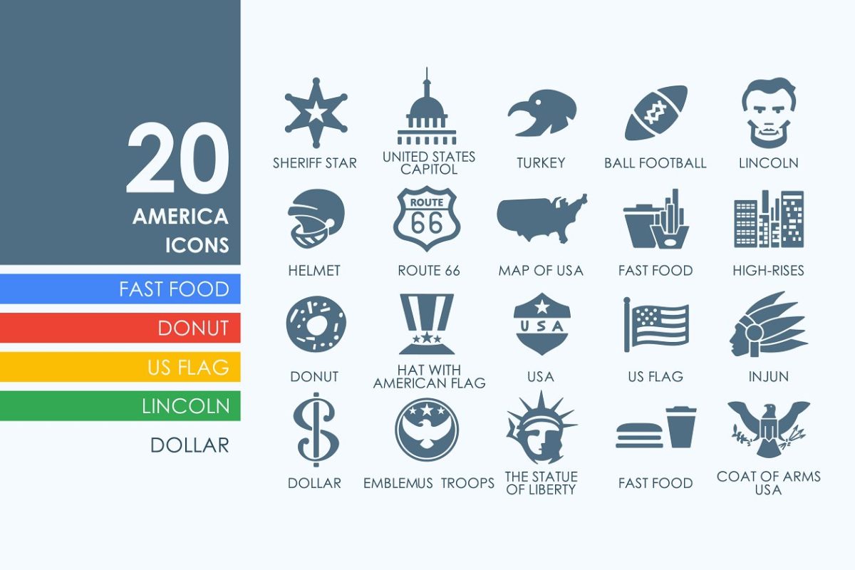 美国图标素材 20 United States icons