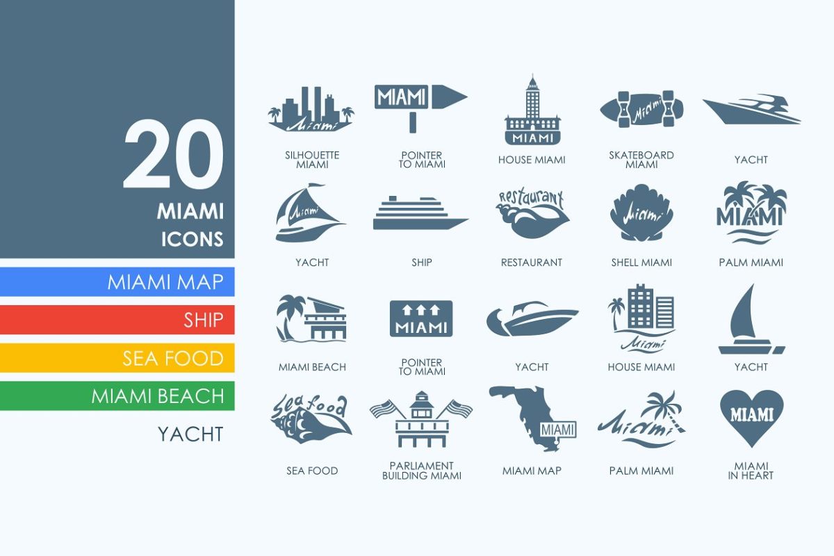 迈阿密航海图标 20 Miami icons