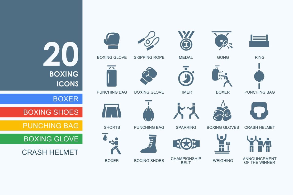 拳击矢量图标 20 Boxing icons
