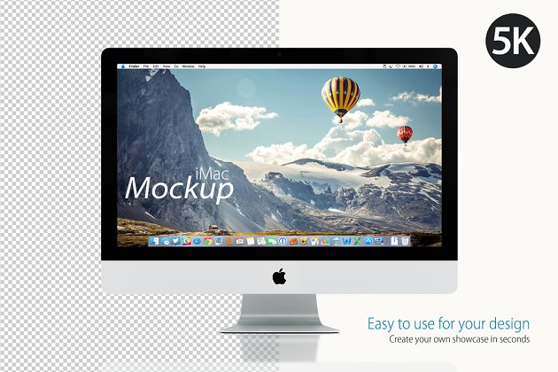 苹果iMac样机 Apple iMac Mockup on white