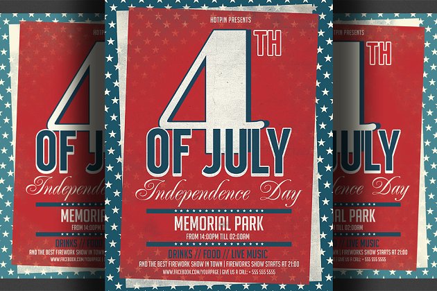 美国独立日海报模板 Independence Day Flyer Template