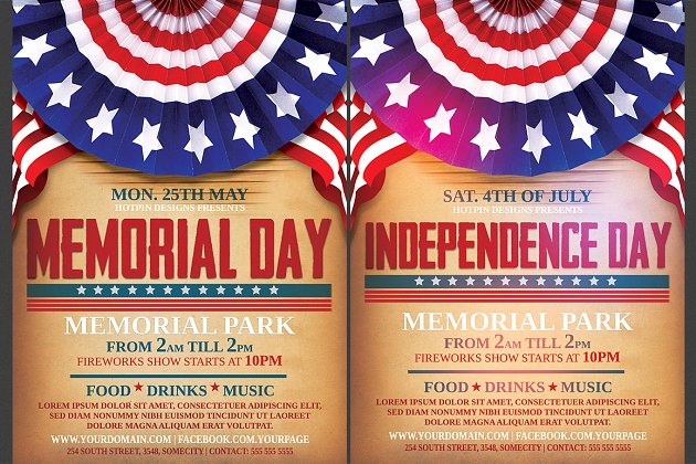 美国纪念日海报 Independence/Memorial Day Flyer