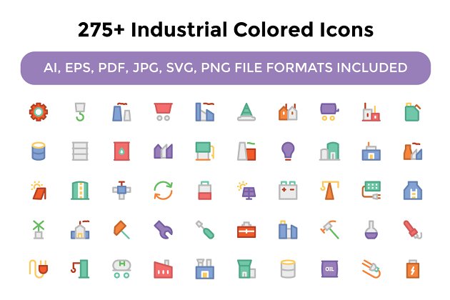 275+工业彩色图标s’c’q 275+ Industrial Colored Icons