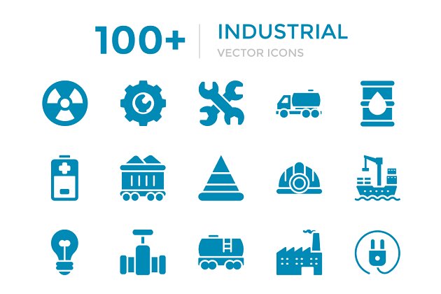 100+工业矢量图标 100+ Industrial Vector Icons