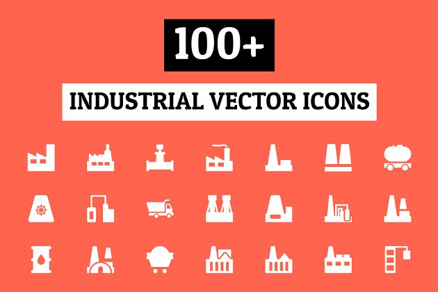 工业矢量图标 100+ Industrial Vector Icons
