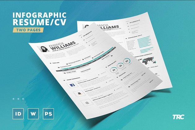 信息图表个人工作简历模板第5卷 Infographic Resume/Cv Template Vol.5