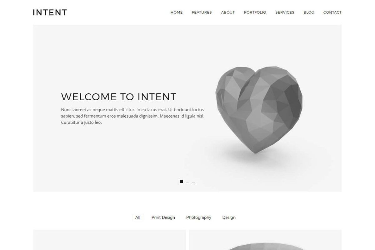 极简主义网站模板 Intent – Minimal Portfolio Template
