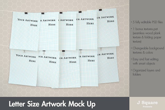 艺术印花样机模型 8.5"x11" Art Print Mock Ups
