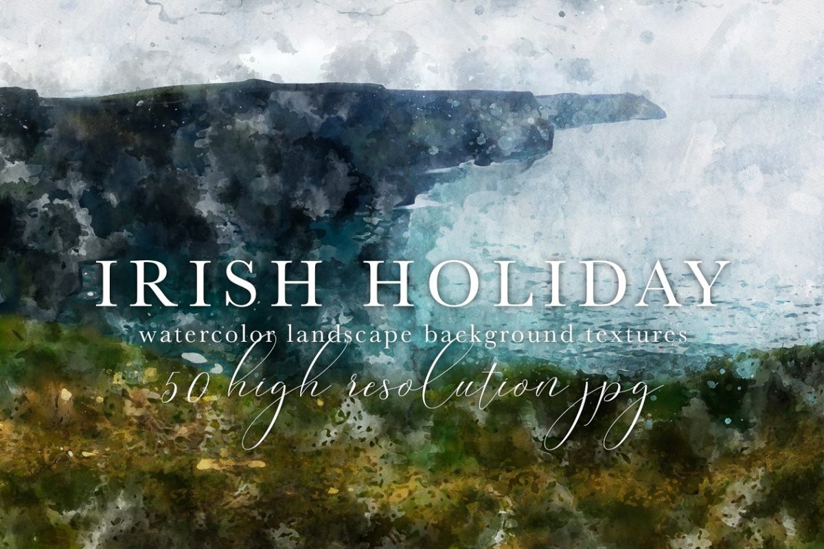 爱尔兰假日水彩风景画 Irish Holiday Watercolor Landscapes