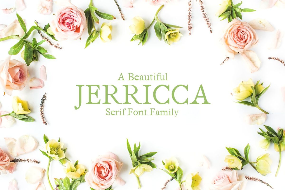 时尚衬线字体 Jerricca Serif 4 Font Family Pack