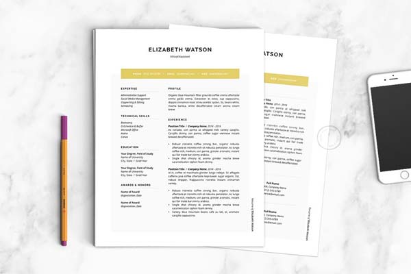 简单的简历模板 Resume Template | The Elizabeth