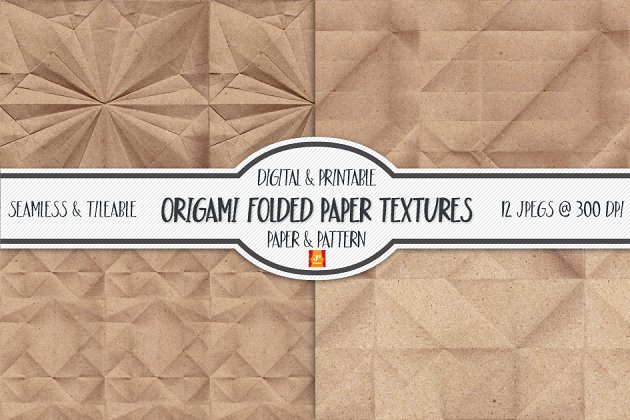 牛皮纸背景纹理 Folded Paper Texture Patterns