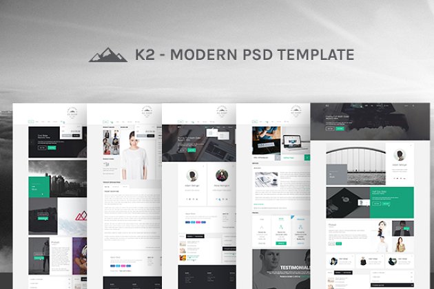 网站Photoshop PSD模板 K2 Website Photoshop PSD Template