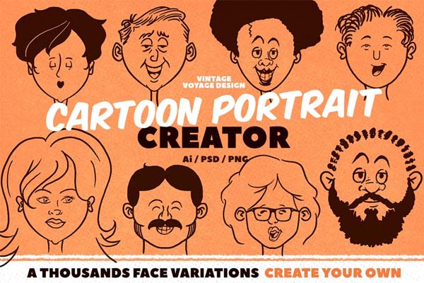 卡通运动图形素材 Cartoon Portrait Creator