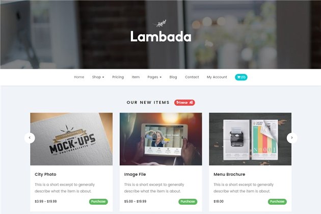 响应式网站模板 Lambada – HTML Template Digital Shop